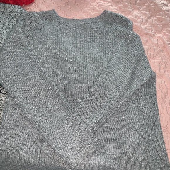 Light grey/sliver sparkly sweater. - Picture 2 of 3